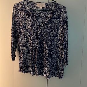 Women’s Blouse- Blue and White floral